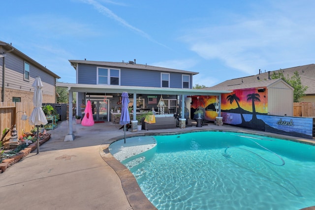 8319 Lemongrass Ave, Baytown, TX 77521 - view of pool with a fenced backyard, a patio, and a fenced in pool