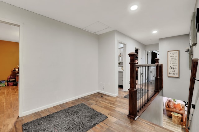 8319 Lemongrass Ave, Baytown, TX 77521 - interior space featuring recessed lighting, baseboards, and wood finished floors