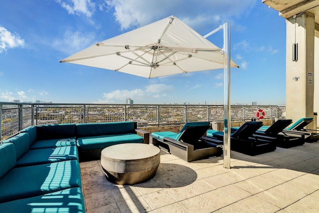 view of patio with outdoor lounge area