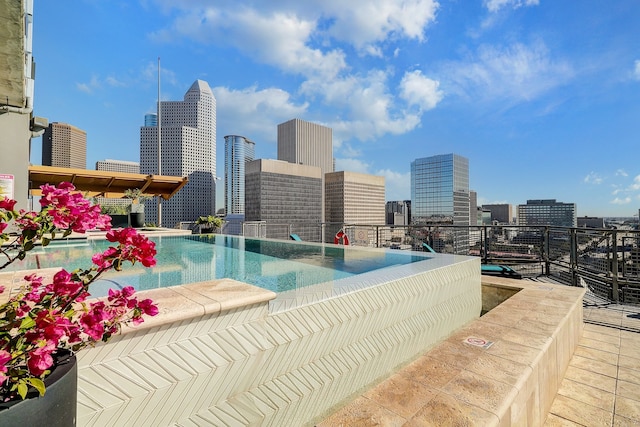 pool with a city view
