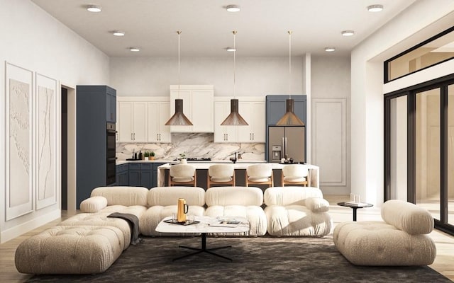 6322 Wynnwood Ln, Houston, TX 77008 - interior space with light wood-style floors and a towering ceiling