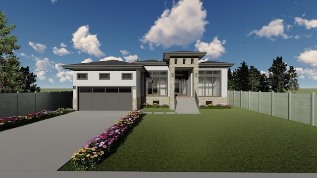 6322 Wynnwood Ln, Houston, TX 77008 - prairie-style home featuring a garage, driveway, and fence