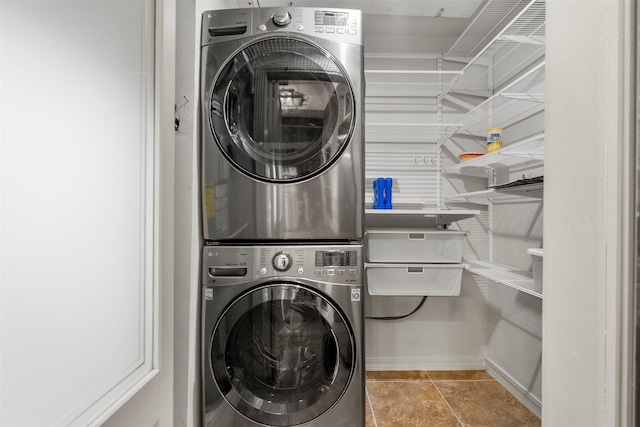 53 Litchfield Ln, Houston, TX 77024 - washroom featuring stacked washing machine and dryer