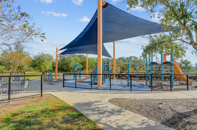 community play area with fence