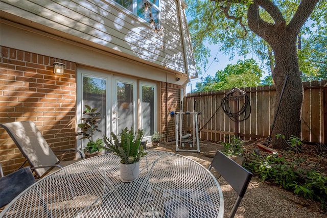 view of patio featuring a fenced backyard