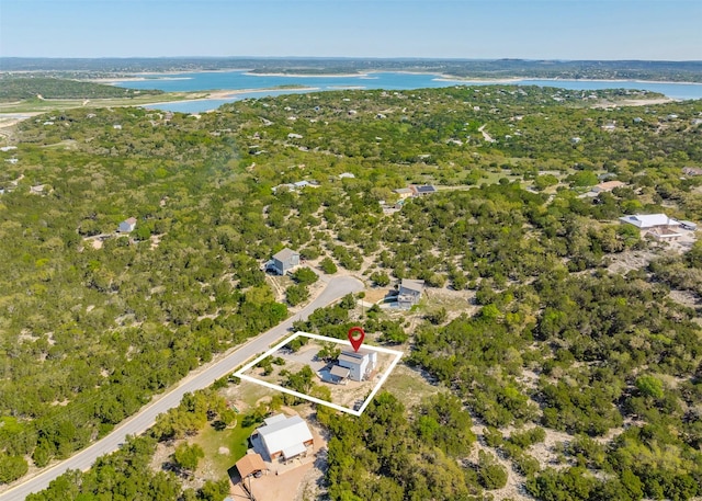 206 Damar Cv, Canyon Lake, TX 78133 - bird's eye view with a water view