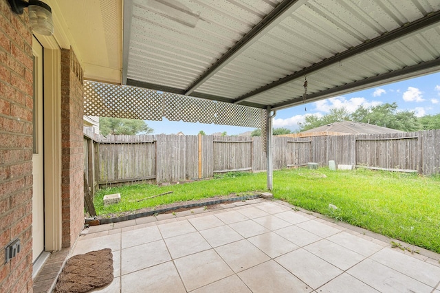 view of patio featuring a fenced backyard