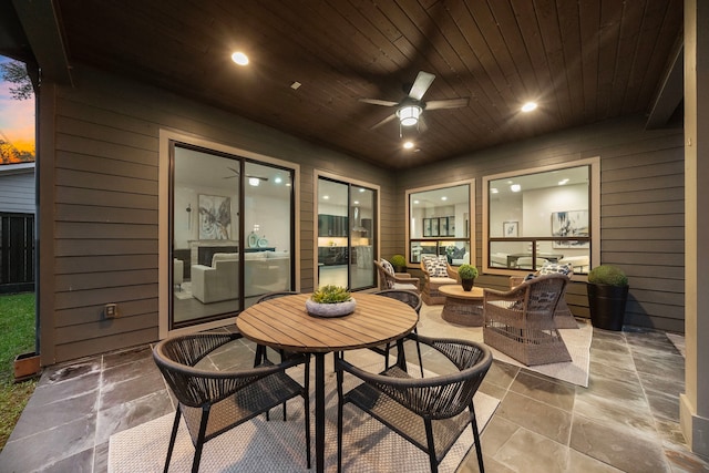 1906 Ebony Ln, Houston, TX 77018 - view of patio / terrace featuring ceiling fan and an outdoor hangout area