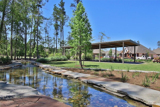 view of community with a lawn