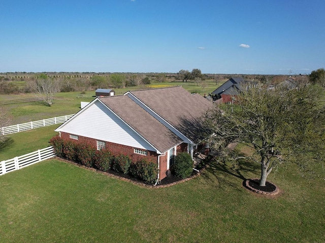 bird's eye view with a rural view