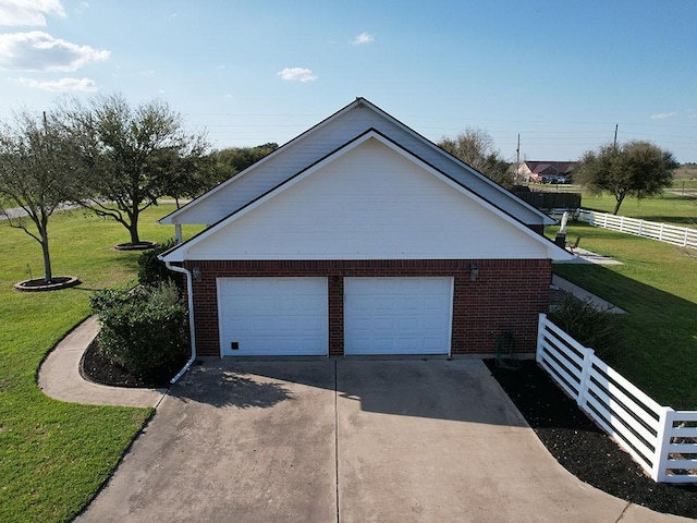 detached garage with fence