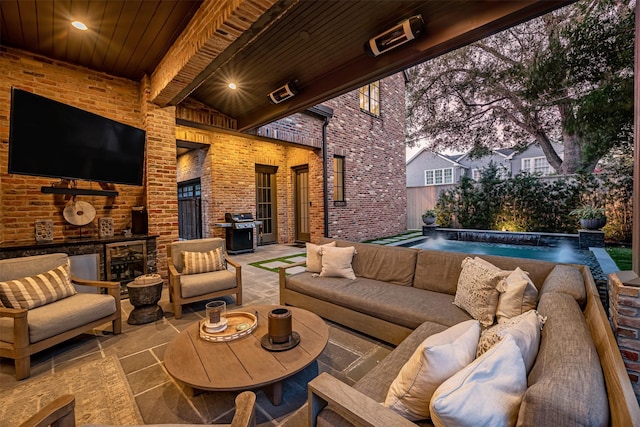3028 Locke Ln, Houston, TX 77019 - view of patio with outdoor lounge area and area for grilling