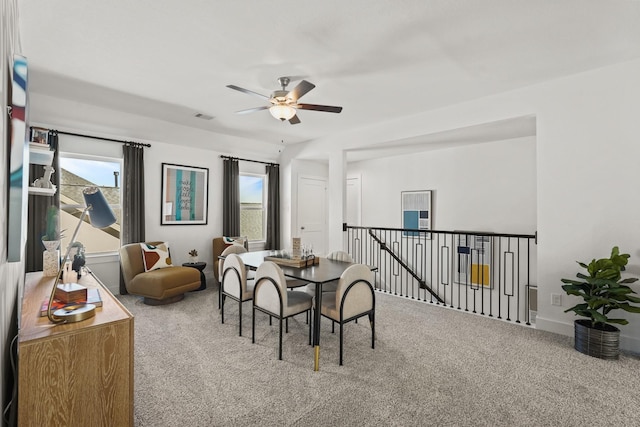 500 Dove Meadow Ln, Katy, TX 77493 - carpeted dining space with ceiling fan
