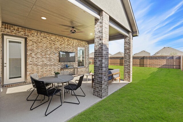 500 Dove Meadow Ln, Katy, TX 77493 - view of patio featuring ceiling fan