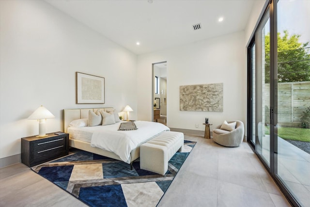 310 E Cowan Dr, Houston, TX 77007 - bedroom with visible vents, access to exterior, recessed lighting, and baseboards