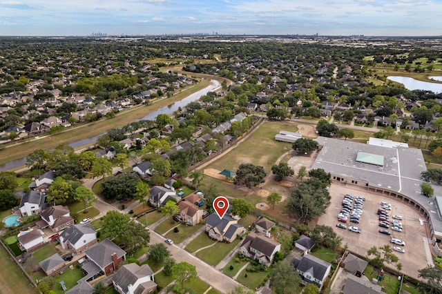 10223 Dude Rd, Houston, TX 77064 - drone / aerial view featuring a water view and a residential view