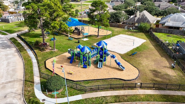 aerial view featuring a residential view
