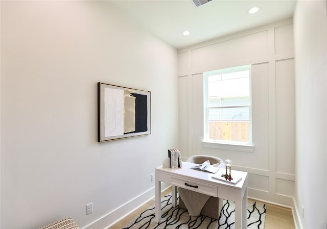 603 Neyland St, Houston, TX 77022 - office with light wood-style floors, recessed lighting, and baseboards