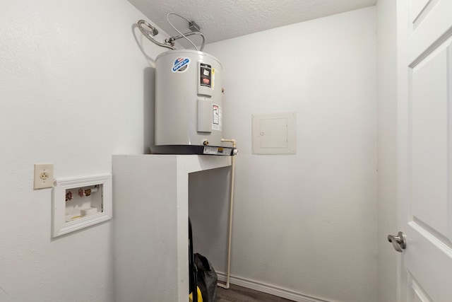 utility room with water heater and electric panel