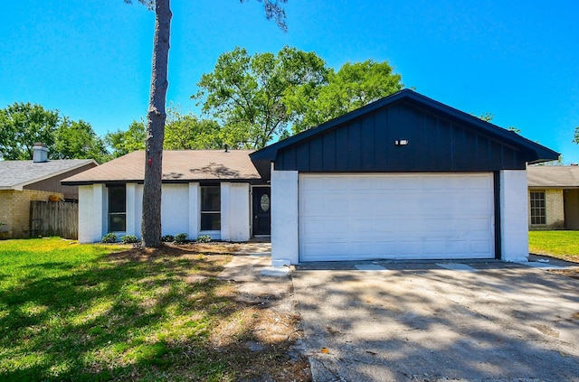 19919 Burle Oak Dr, Humble, TX 77346 - single story home with fence, a garage, a front yard, and driveway