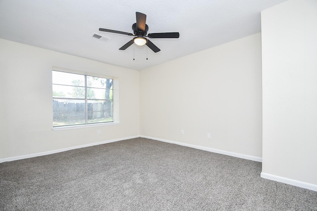 19919 Burle Oak Dr, Humble, TX 77346 - empty room featuring baseboards, carpet flooring, ceiling fan, and visible vents