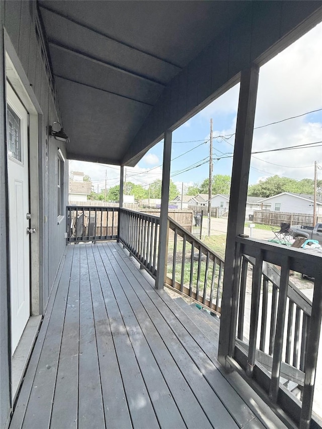 wooden terrace with fence