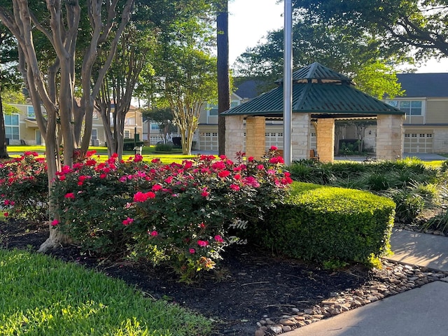 view of yard with a gazebo