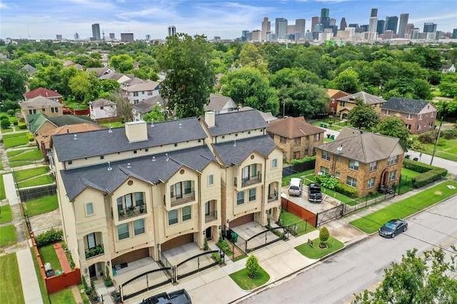 aerial view featuring a view of city