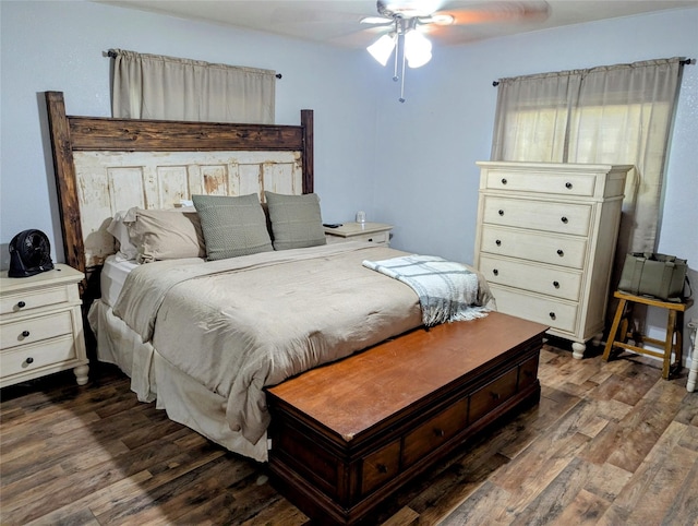 200 Commanche Rd, Conroe, TX 77316 - bedroom with dark wood-style flooring and a ceiling fan