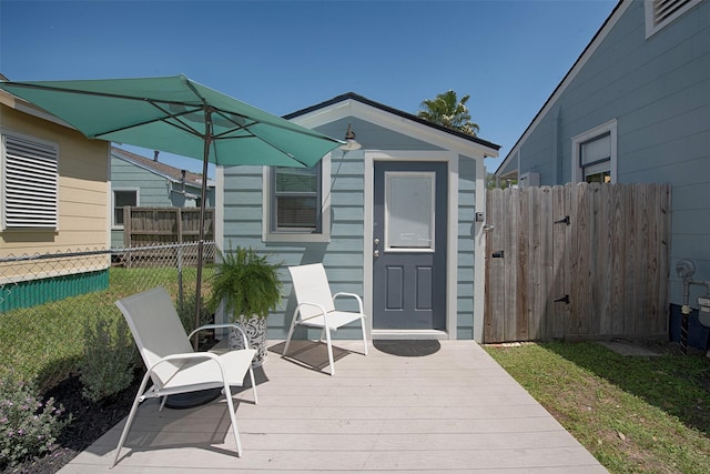 wooden terrace with fence