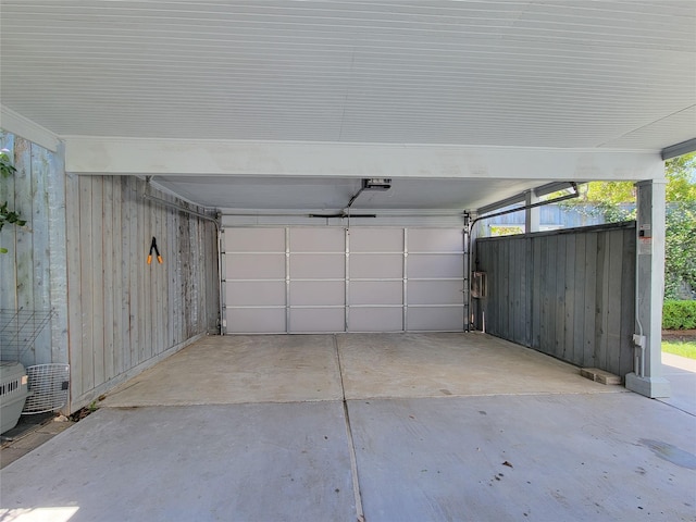garage featuring a garage door opener