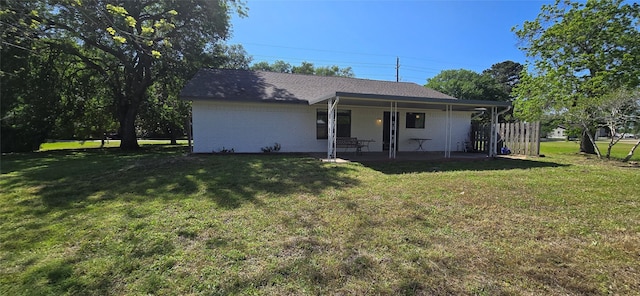 520 Walnut St, Waller, TX 77484 - view of front of property with covered porch, a front yard, and brick siding