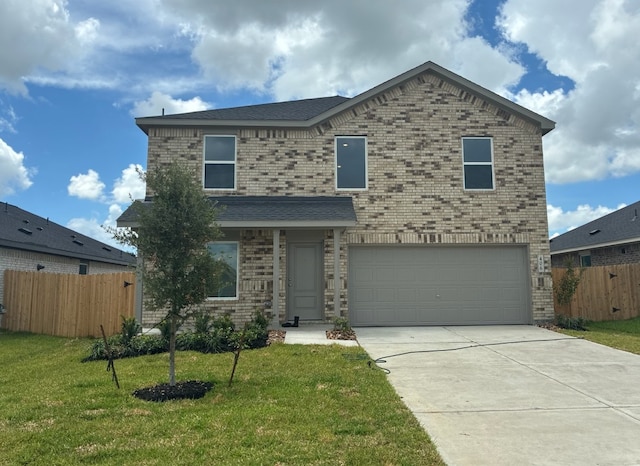 406 Emma St, Angleton, TX 77515 - traditional home with an attached garage, brick siding, and driveway