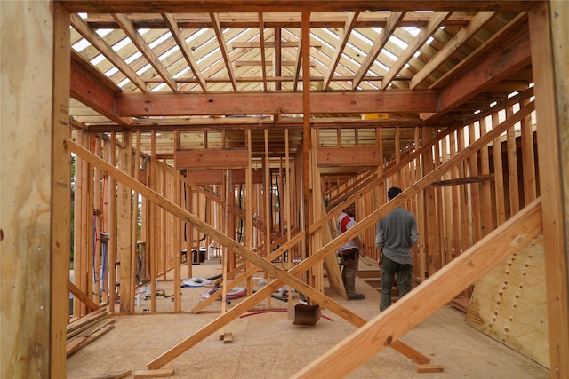 misc room featuring lofted ceiling
