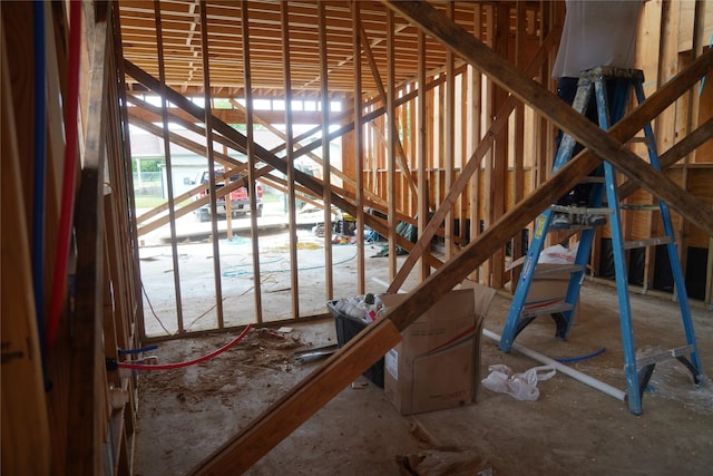 view of unfinished attic