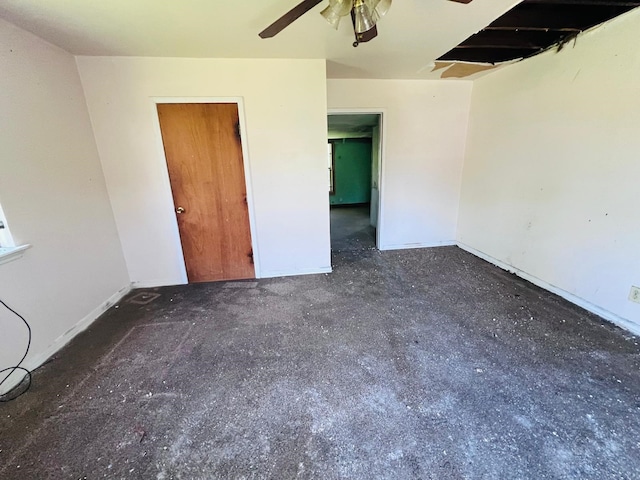 7413 W Knoll St, Houston, TX 77028 - unfurnished bedroom with baseboards and a ceiling fan