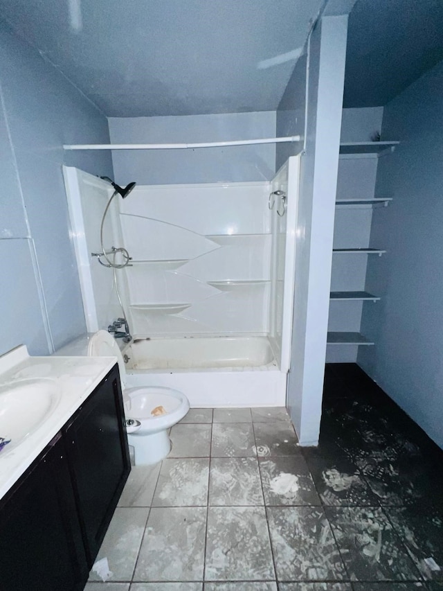 7413 W Knoll St, Houston, TX 77028 - bathroom with toilet, walk in shower, and vanity