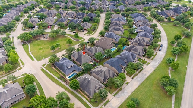 drone / aerial view with a residential view