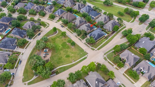 aerial view featuring a residential view