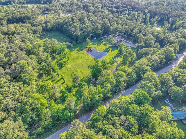 25 S Magnolia Ln, Shepherd, TX 77371 - birds eye view of property with a wooded view