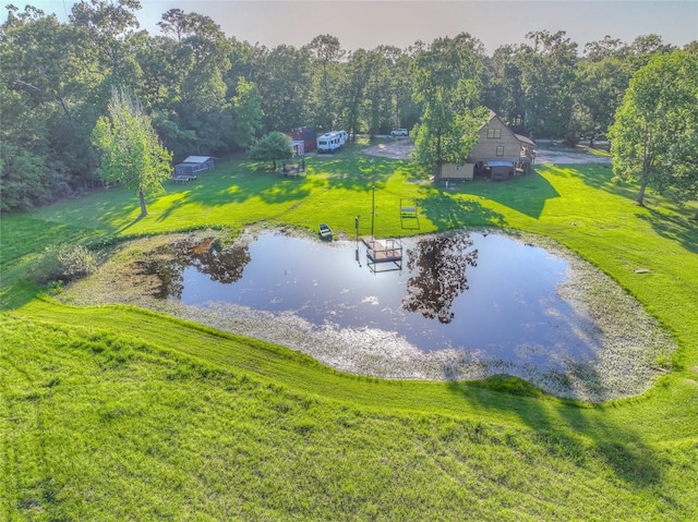 25 S Magnolia Ln, Shepherd, TX 77371 - drone / aerial view with a water view
