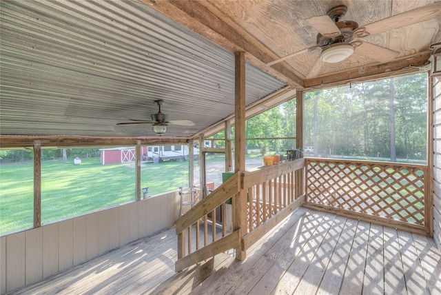 25 S Magnolia Ln, Shepherd, TX 77371 - wooden terrace featuring a yard and ceiling fan