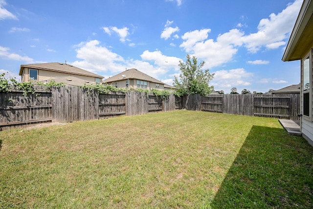 view of yard featuring a fenced backyard