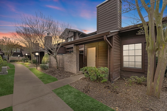 exterior space with a chimney