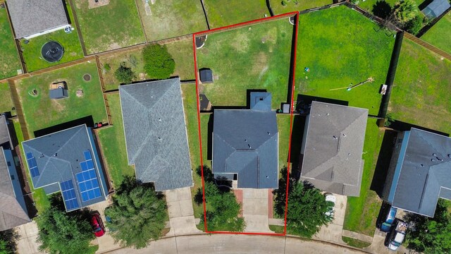 20710 Mossy Hill Ln, Katy, TX 77449 - aerial perspective of suburban area with property boundaries highlighted