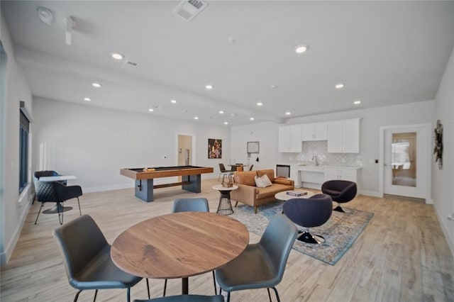 6804 Westview Dr Unit 1407, Houston, TX 77055 - game room featuring light wood-style floors, billiards, and baseboards