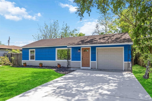 5206 Willow Glen Dr, Houston, TX 77033 - view of front facade featuring driveway, a front lawn, fence, and an attached garage