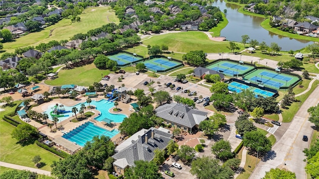 3203 Round Meadow Ln, Missouri City, TX 77459 - bird's eye view featuring a water view and view of golf course
