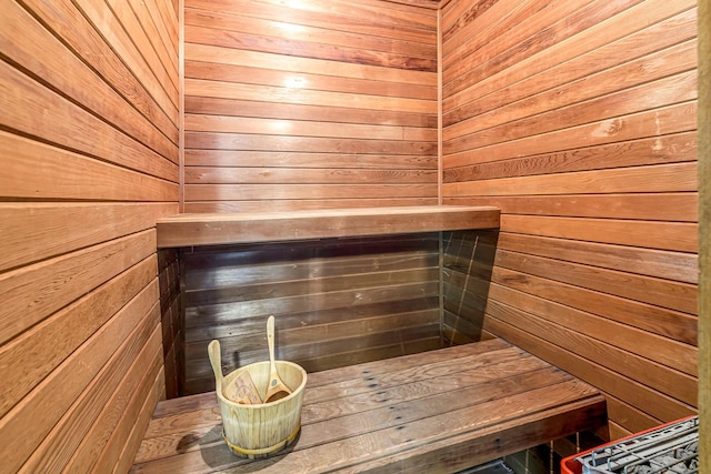 view of sauna
