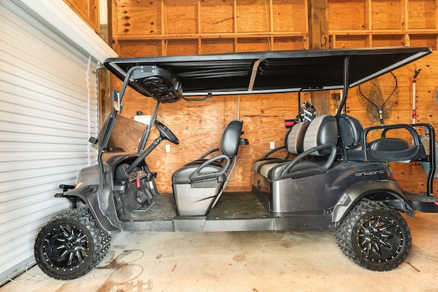 interior space with a garage